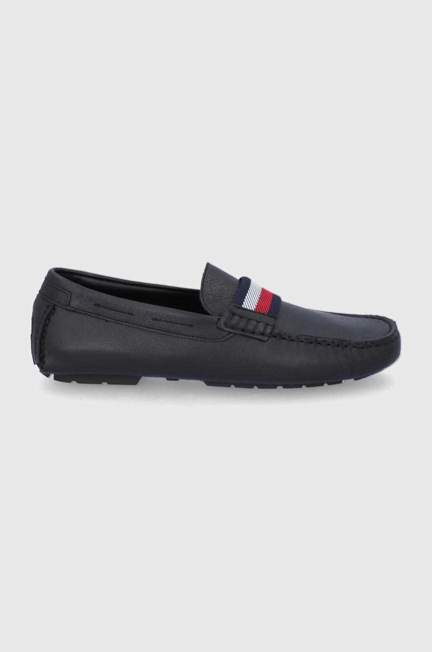 

Кожени мокасини Tommy Hilfiger мъжки в черно, Черен