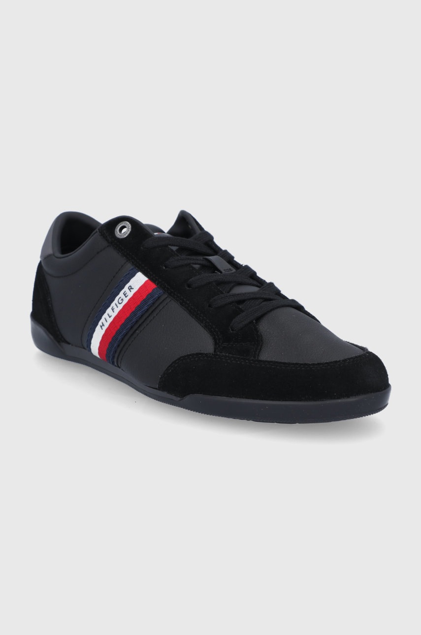 

Шкіряні черевики Tommy Hilfiger колір чорний