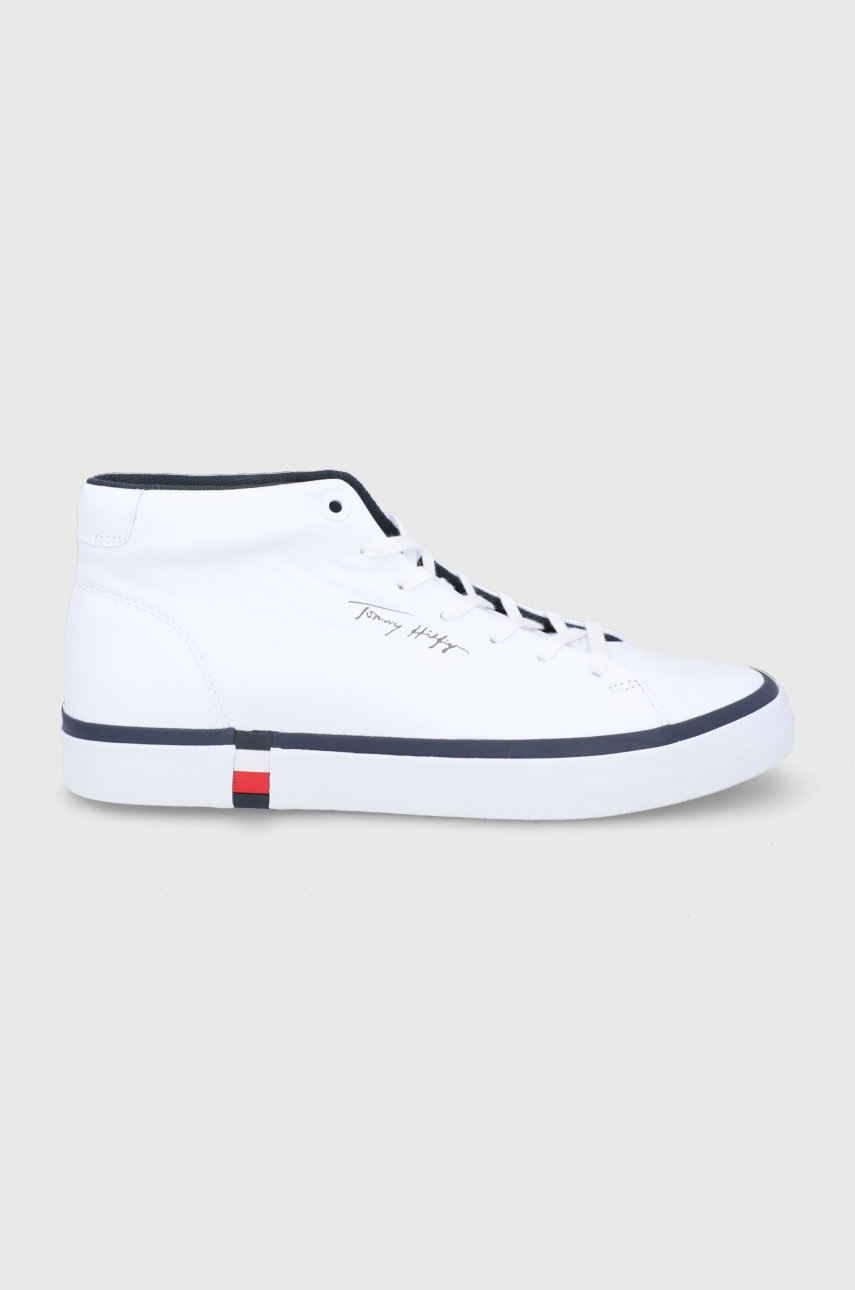 

Кожени обувки Tommy Hilfiger в бяло, Бял