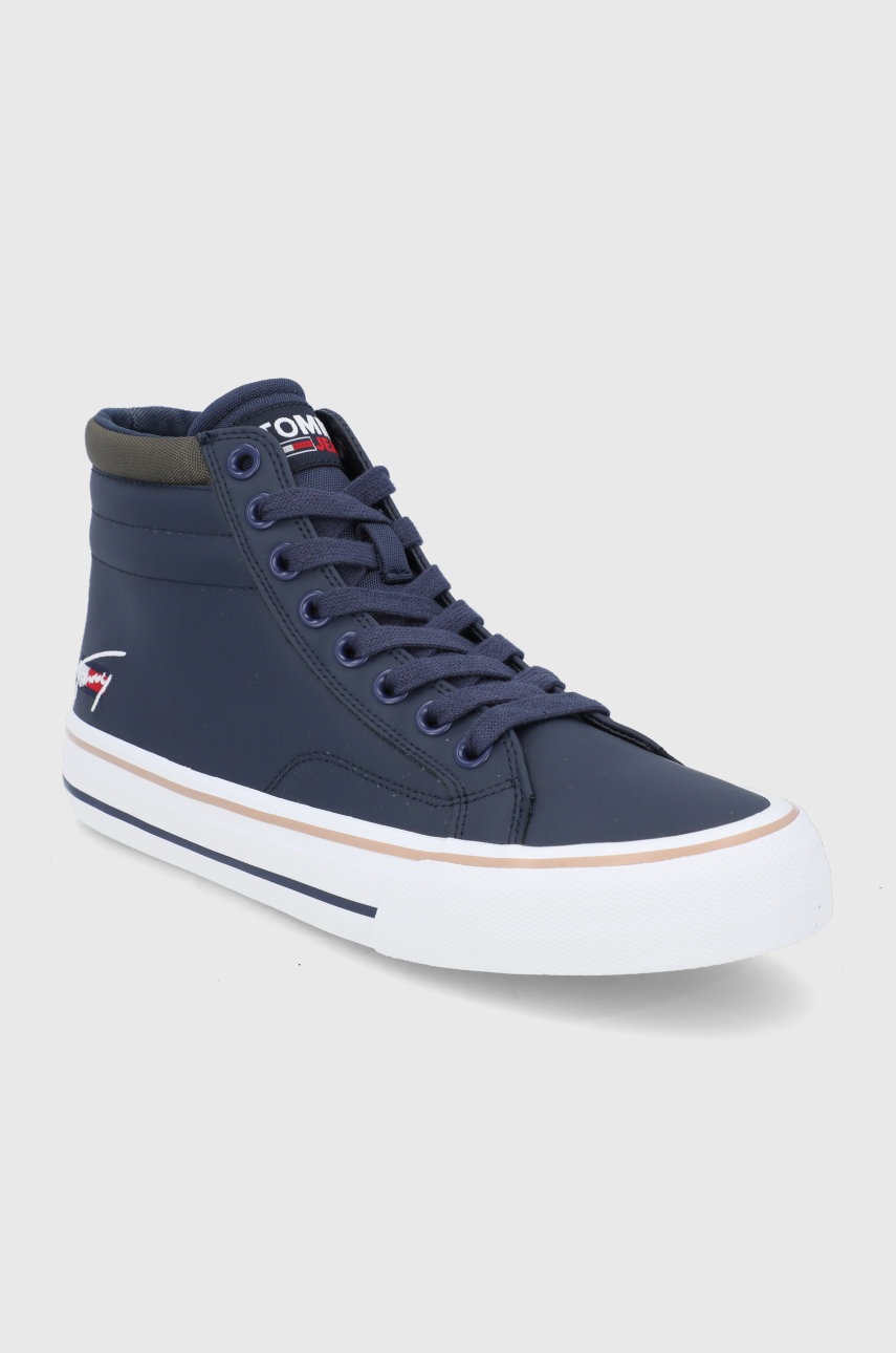 

Шкіряні черевики Tommy Jeans чоловічі колір синій