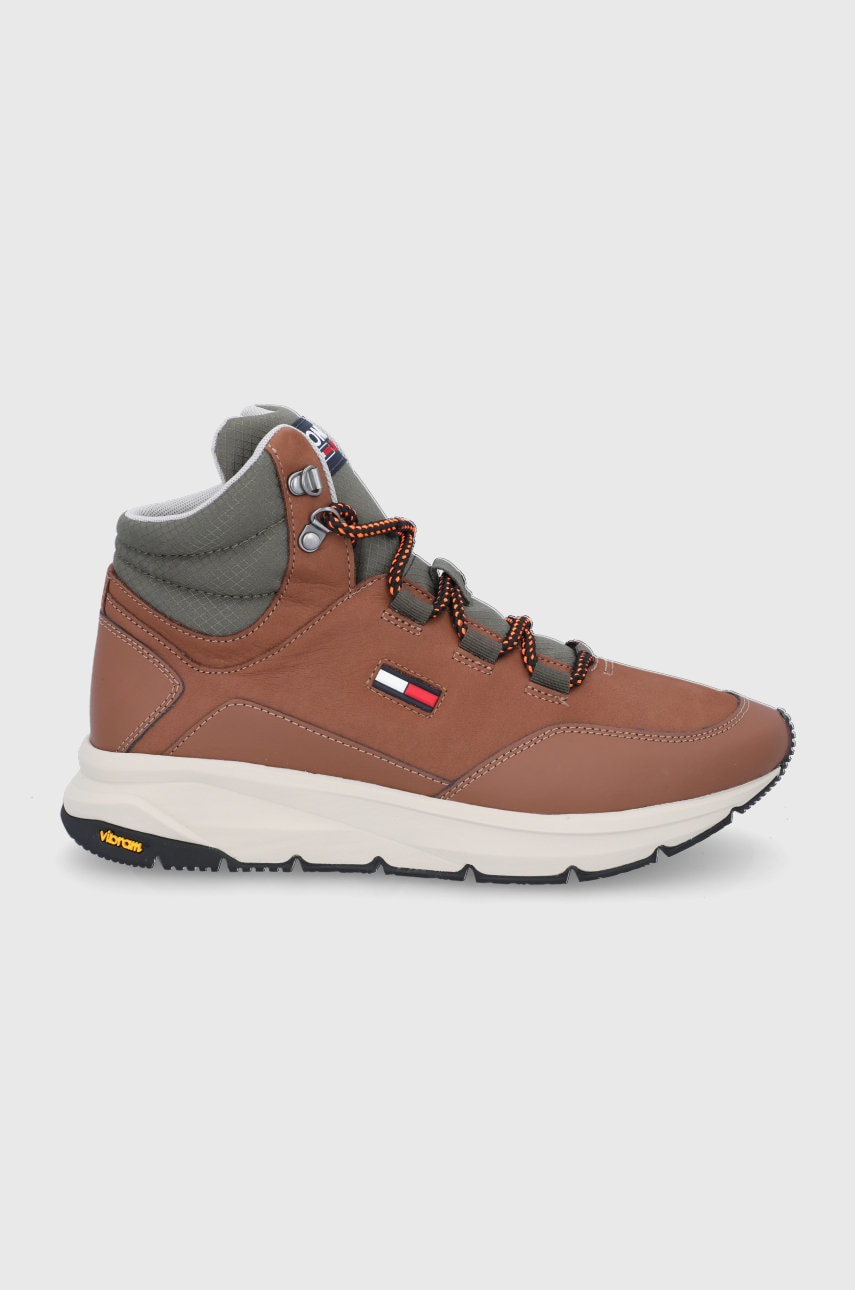 Tommy jeans pantofi bărbați, culoarea maro