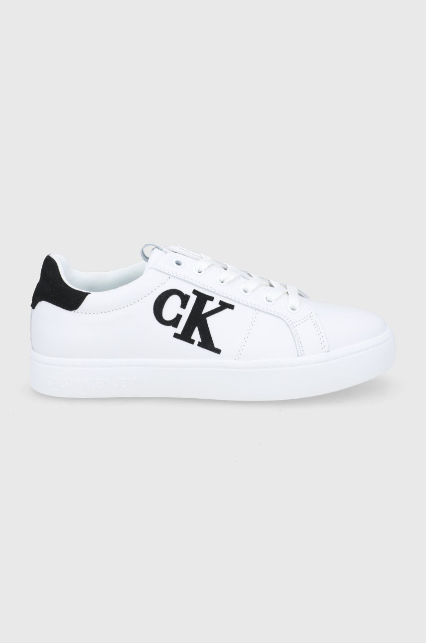 

Кожени обувки Calvin Klein Jeans в бяло, Бял