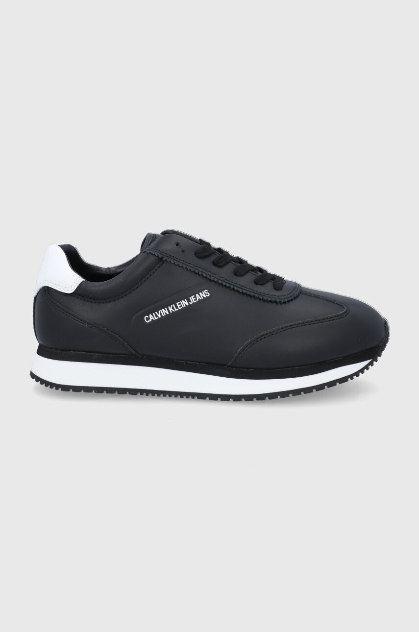 

Кожени обувки Calvin Klein Jeans в черно, Черен