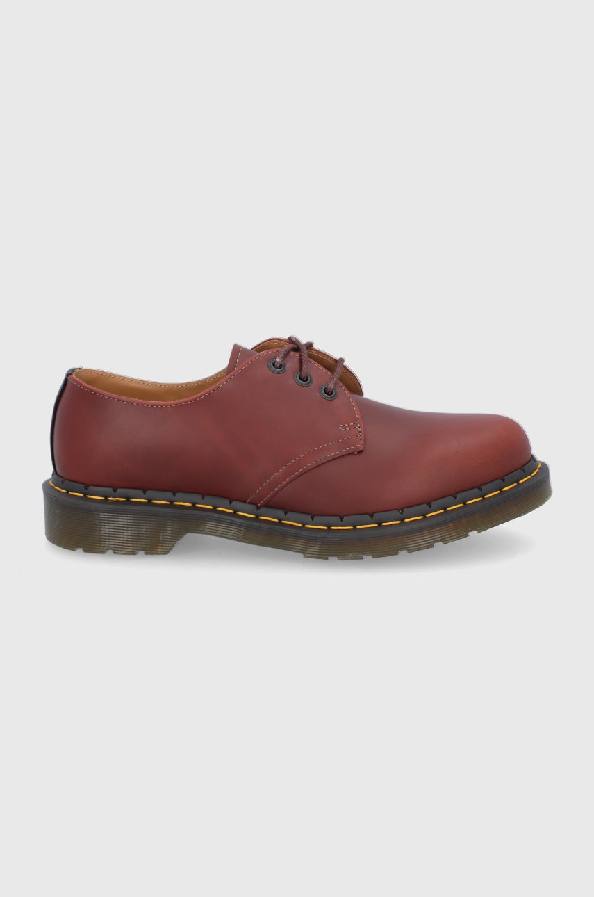 Dr. martens pantofi de piele bărbați, culoarea bordo