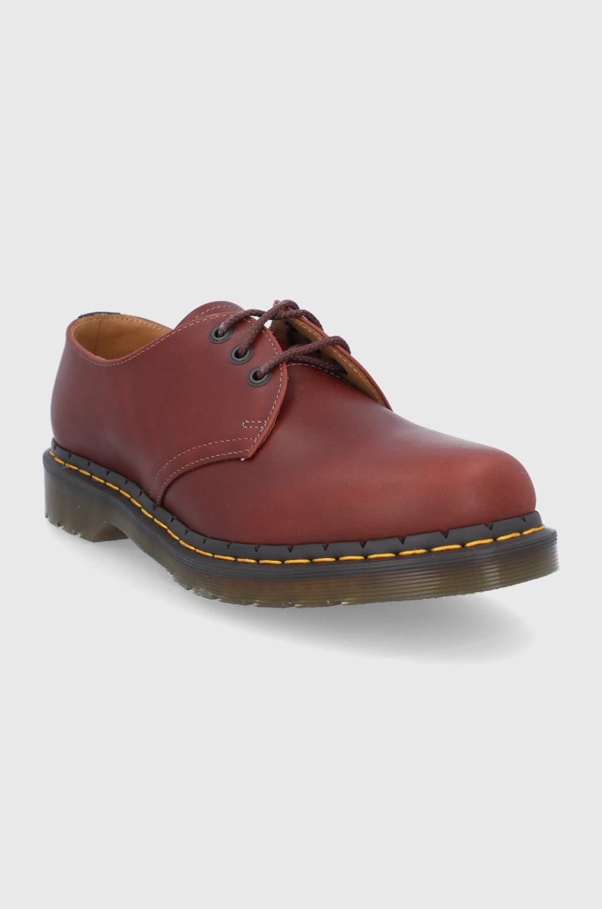 

Кожаные туфли Dr. Martens мужские цвет бордовый