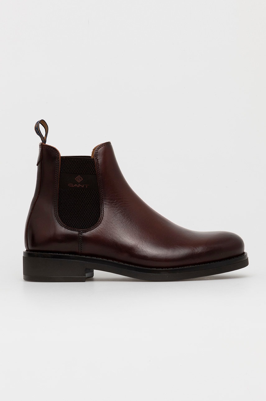

Кожени боти челси Gant Brookly мъжки в кафяво, Кафяв