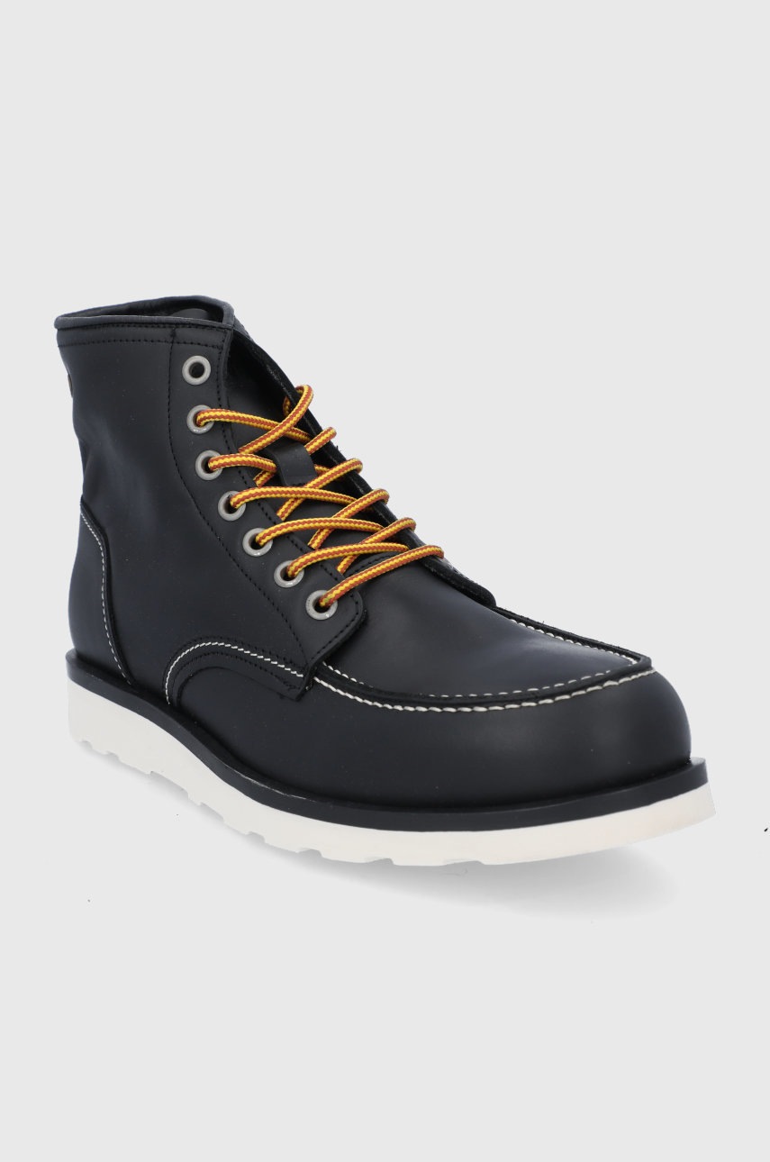 

Кожаные ботинки Jack & Jones мужские цвет чёрный