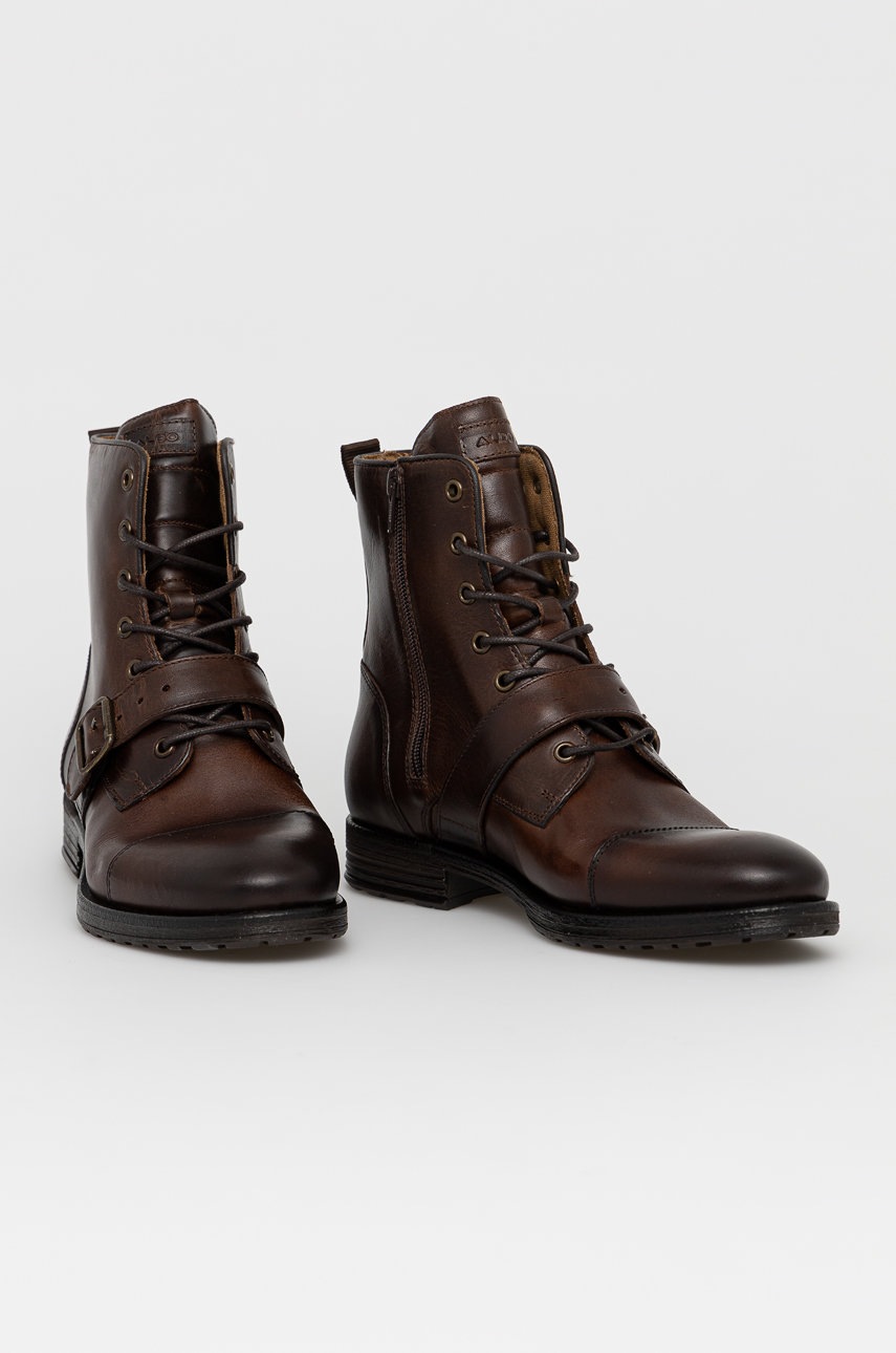 

Шкіряні черевики Aldo чоловічі колір коричневий