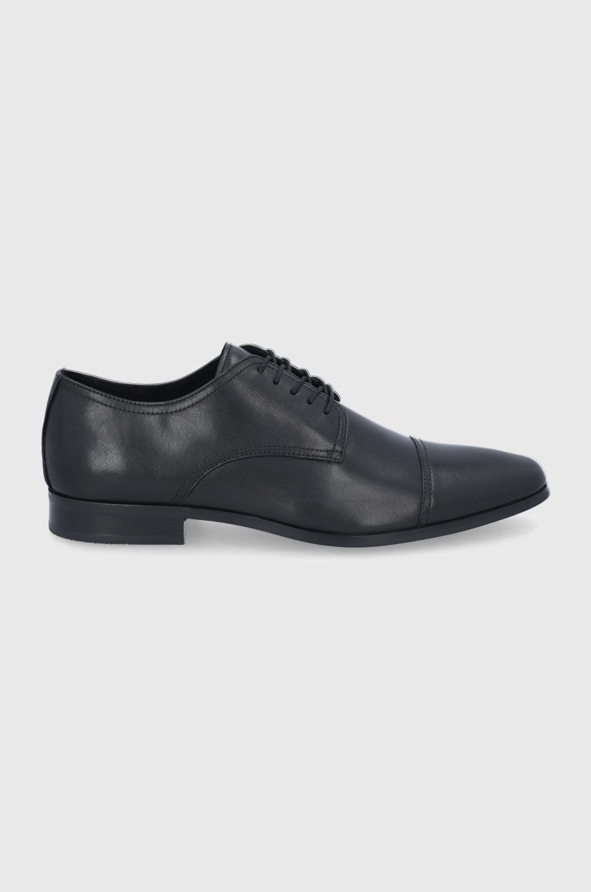 Aldo Pantofi de piele bărbați, culoarea negru Aldo imagine noua 2022