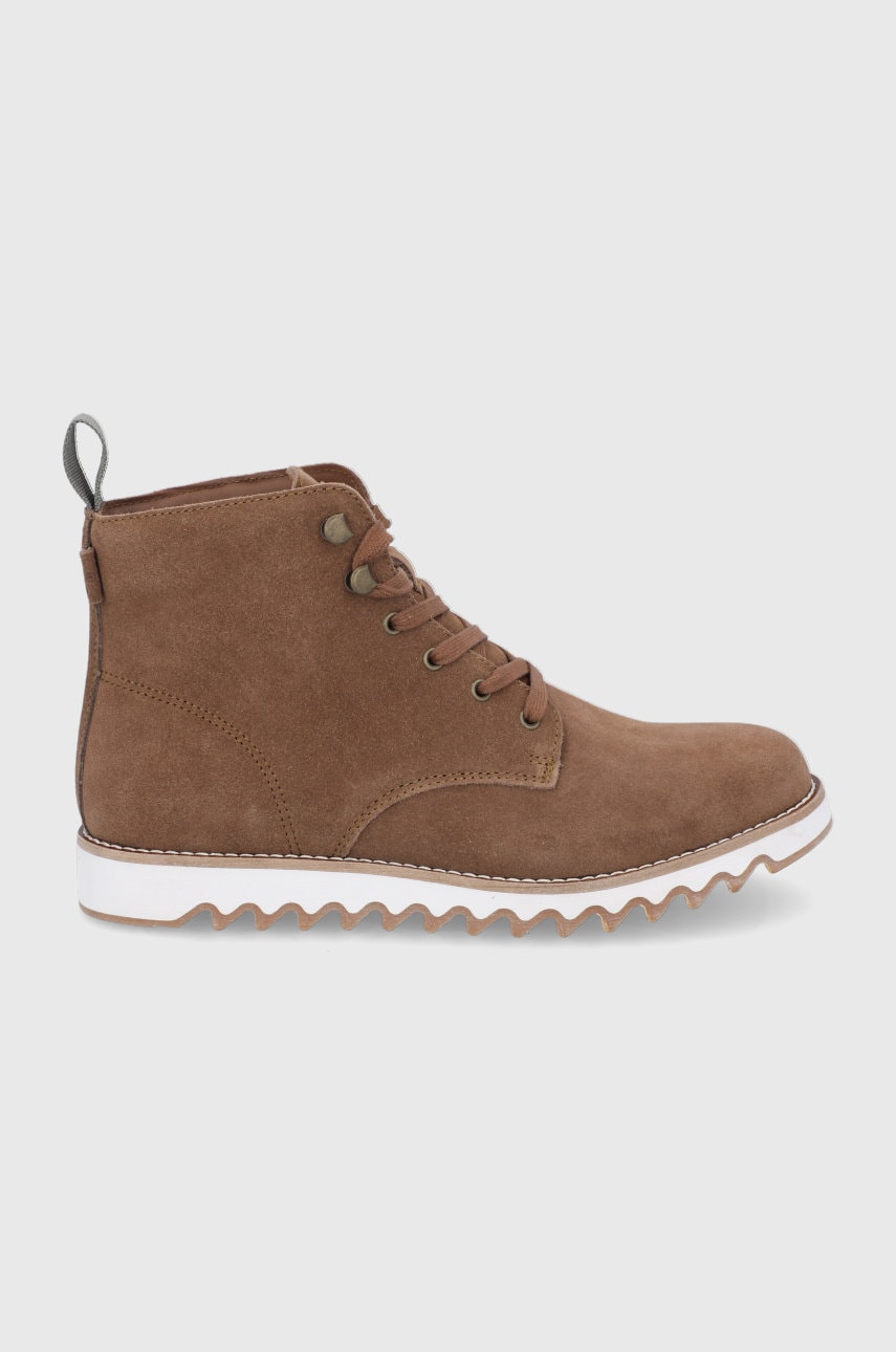 Levi's pantofi de piele întoarsă bărbați, culoarea maro
