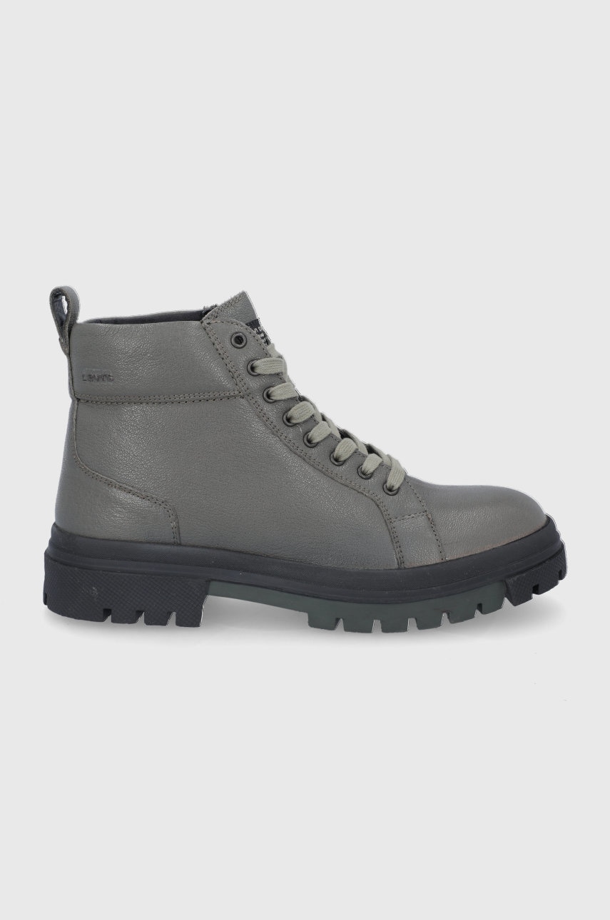 Levi's ghete de piele bărbați, culoarea verde