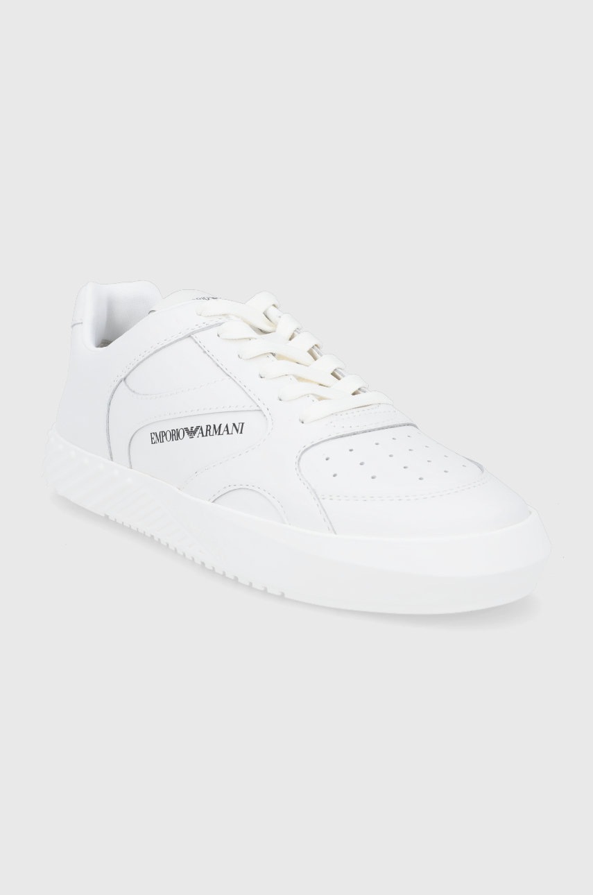 

Кожаные ботинки Emporio Armani цвет белый