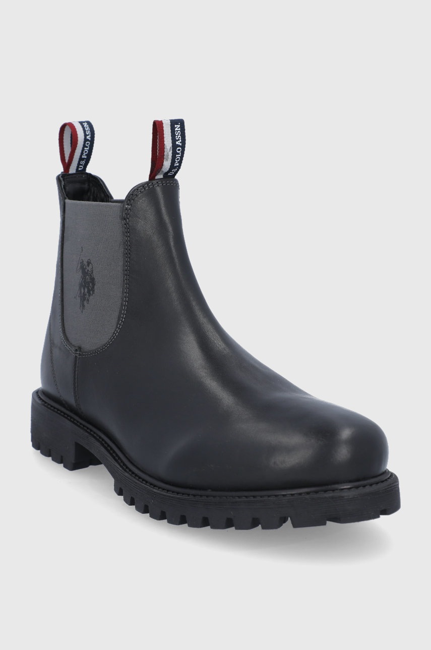 

Кожаные полусапоги U.S. Polo Assn. мужские чёрный