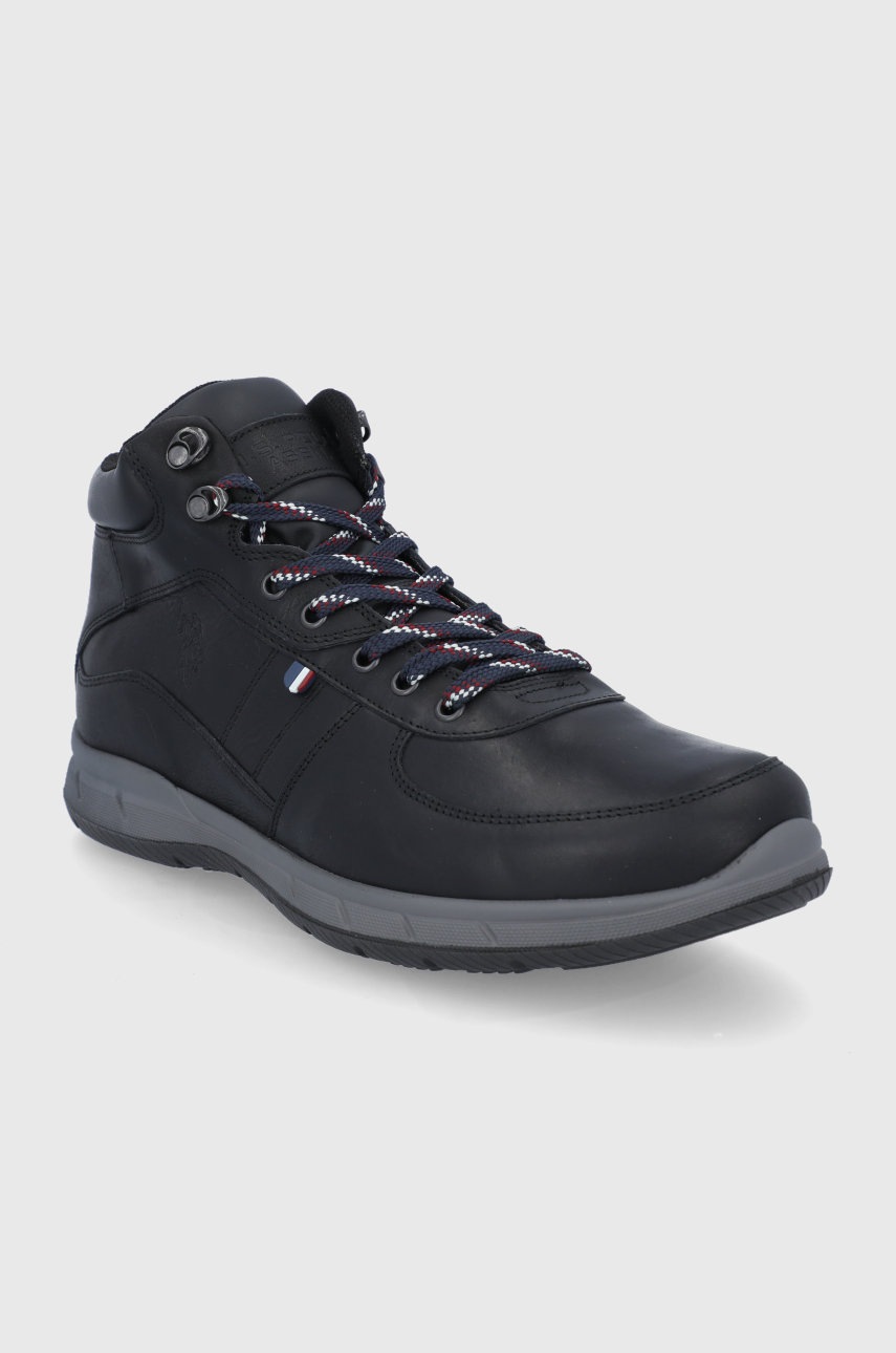

Кожаные ботинки U.S. Polo Assn. мужские цвет чёрный