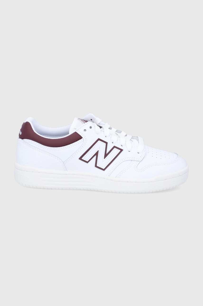 

Кожени обувки New Balance BB480LDB в бяло, Бял