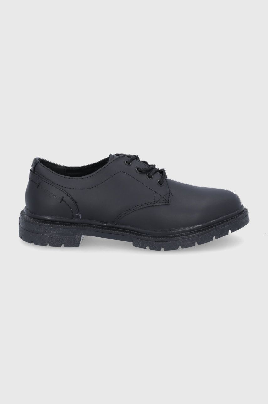 Wrangler Pantofi de piele bărbați, culoarea negru answear.ro