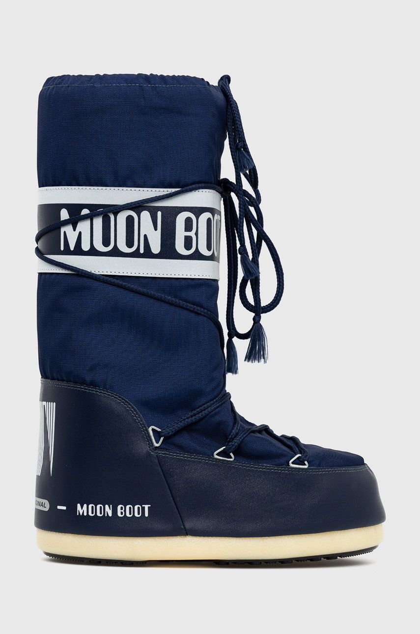 Členkové topánky Moon Boot pánske, tmavomodrá farba