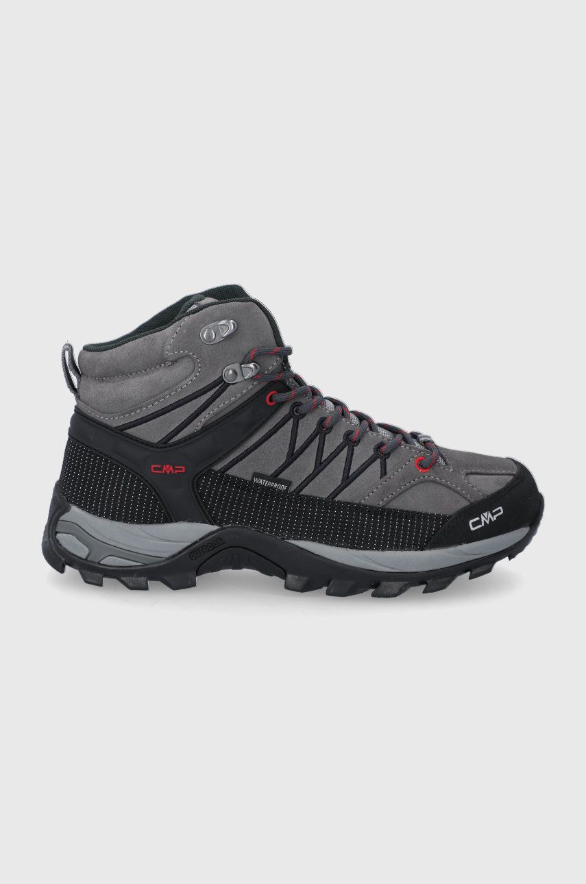 CMP Pantofi de piele întoarsă Rigel Mid Trekking Shoe bărbați, culoarea gri answear.ro imagine noua 2022