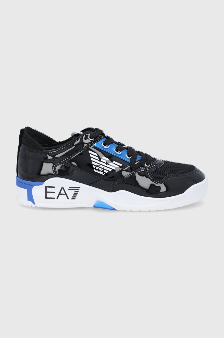 

Обувки EA7 Emporio Armani в черно с равна подметка, Черен