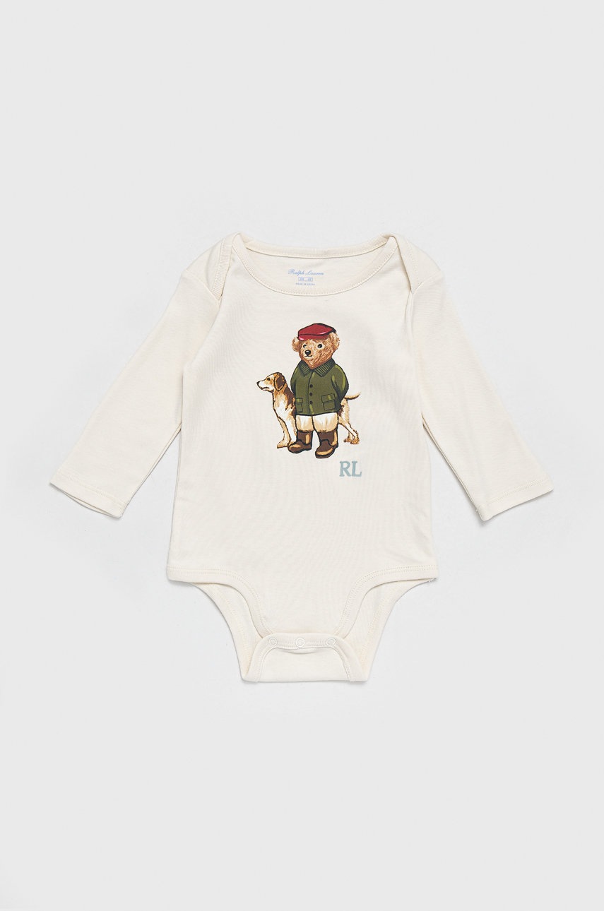 

Боді для немовлят Polo Ralph Lauren (2-pack) колір кремовий