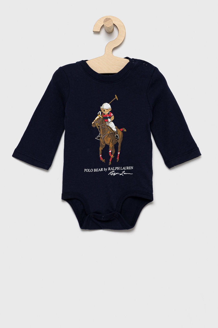 

Бебешко боди Polo Ralph Lauren в тъмносиньо, Тъмносин