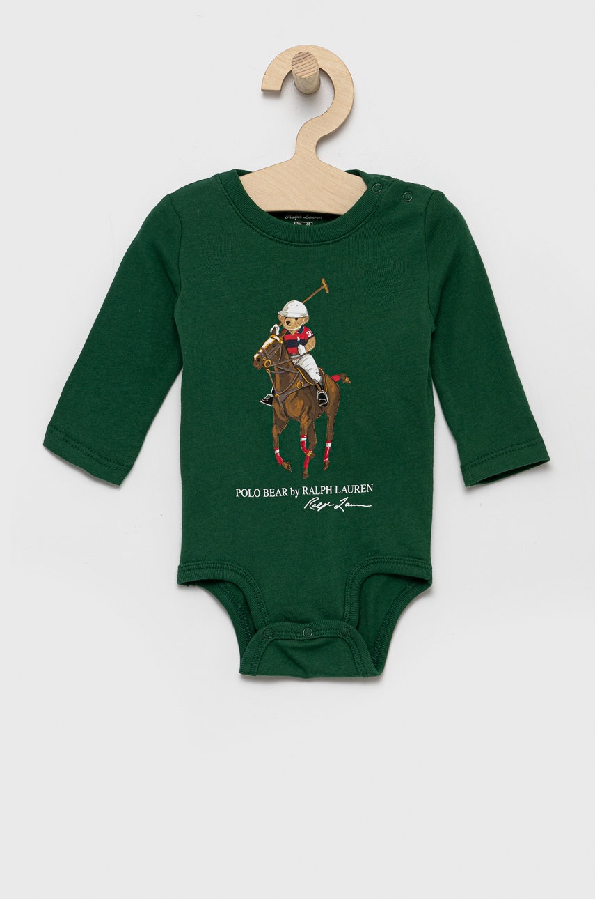

Бебешко боди Polo Ralph Lauren в зелено, Зелен