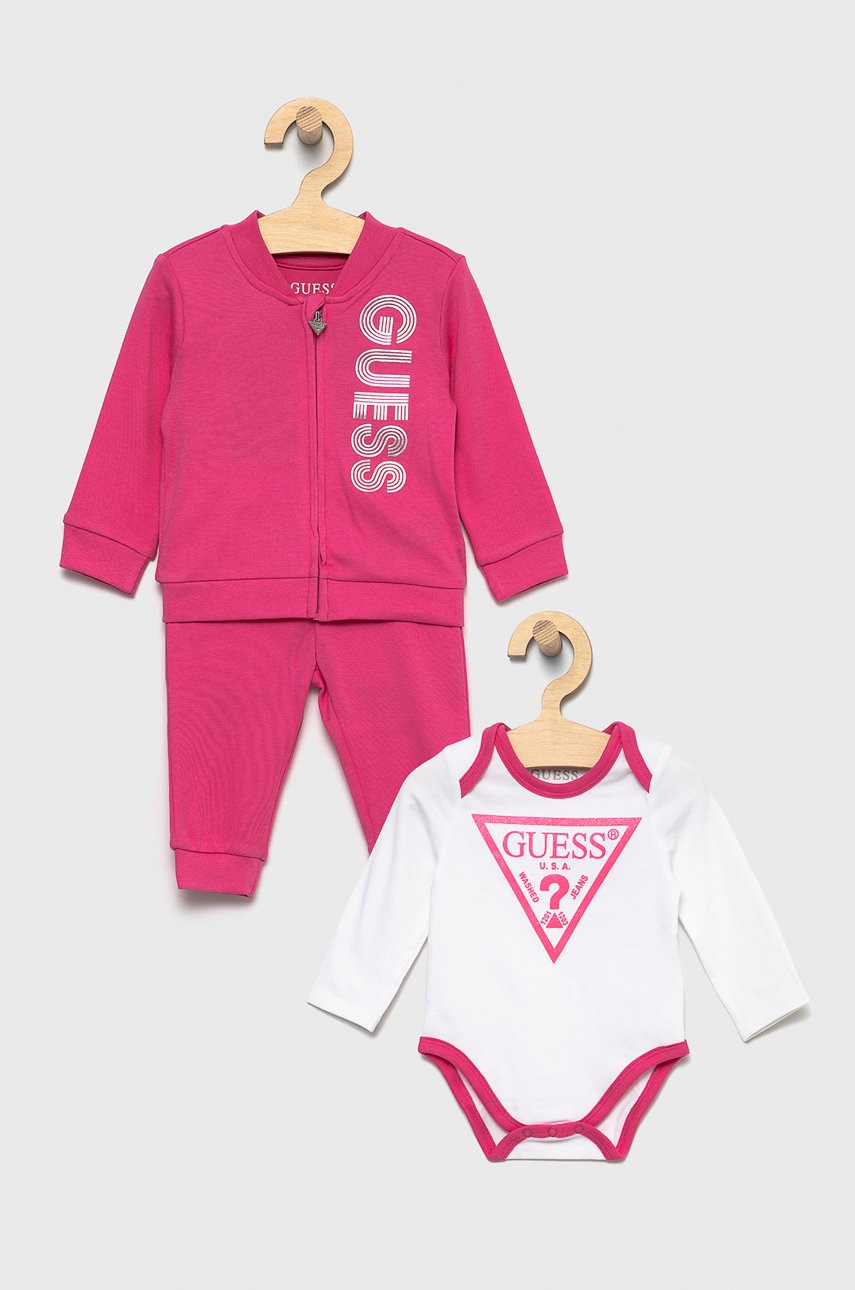 

Guess - Комплект за бебета, Розов