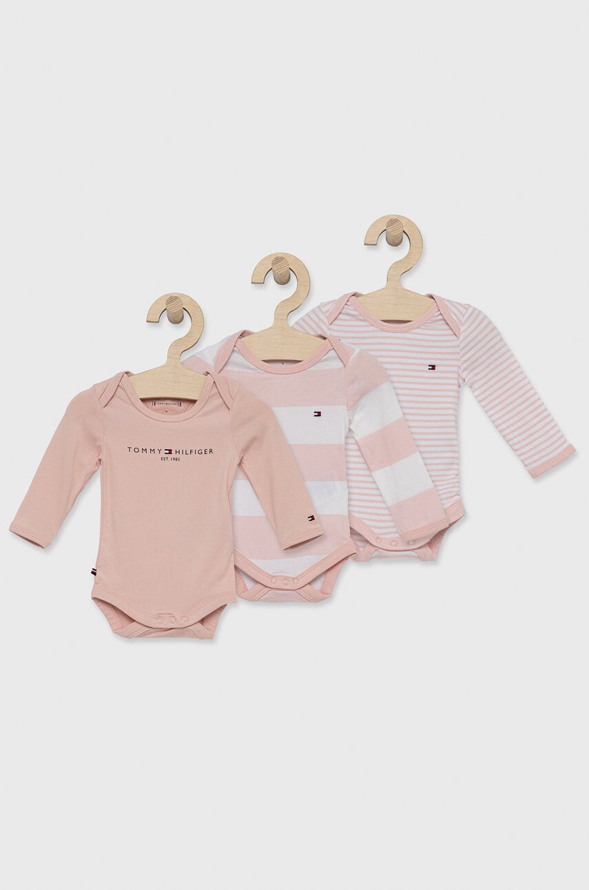 

Tommy Hilfiger - Бебешко боди (3 чифта), Розов