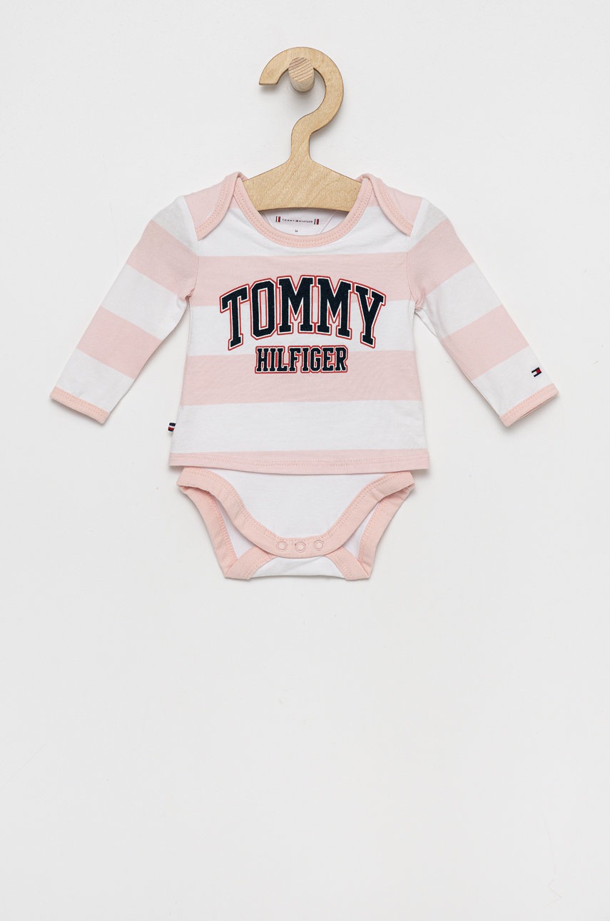 

Бебешко боди Tommy Hilfiger в розово, Розов