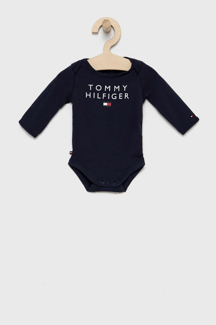 

Бебешко боди Tommy Hilfiger в тъмносиньо, Тъмносин
