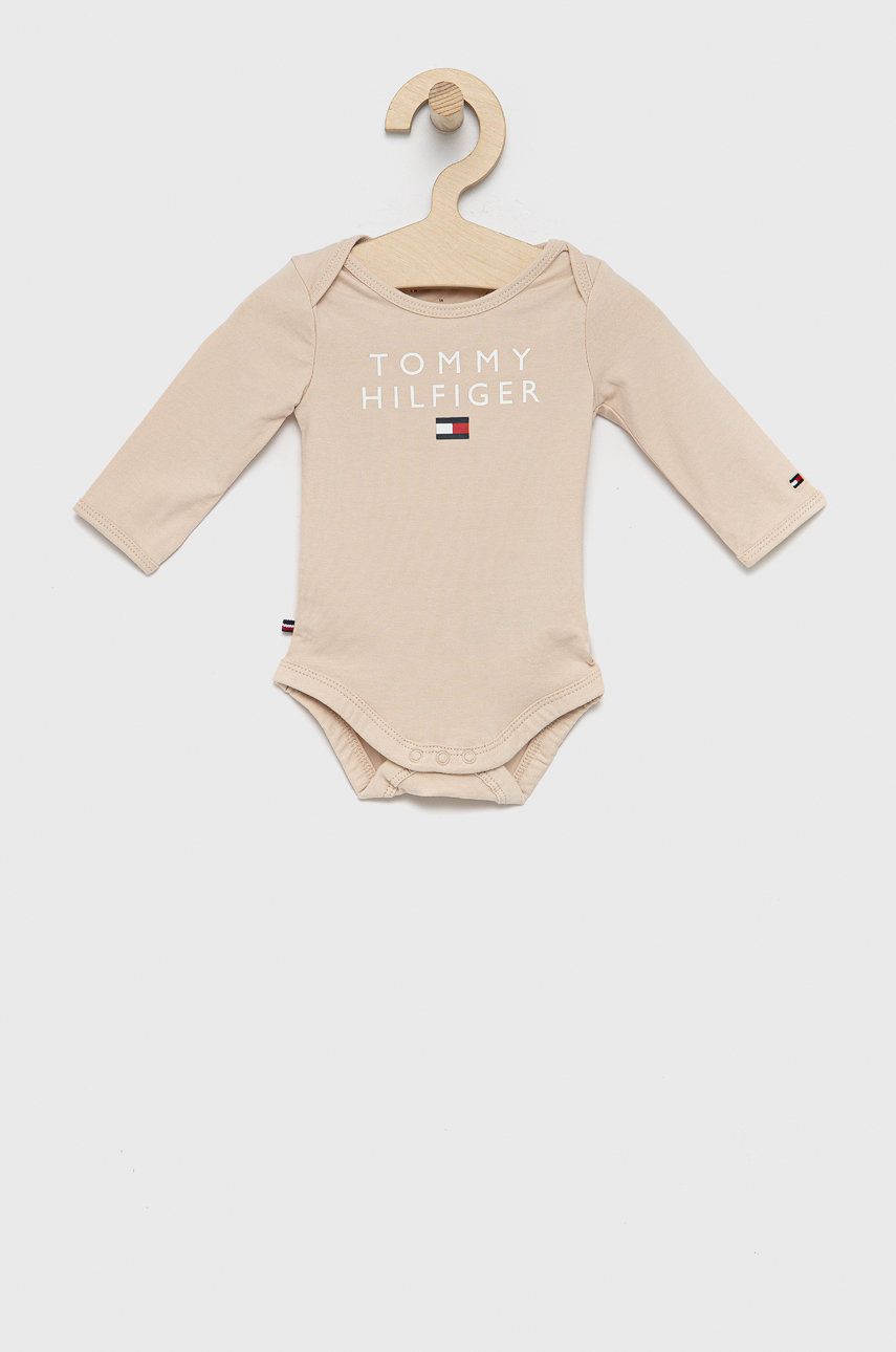 Tommy Hilfiger Body niemowlęce kolor beżowy
