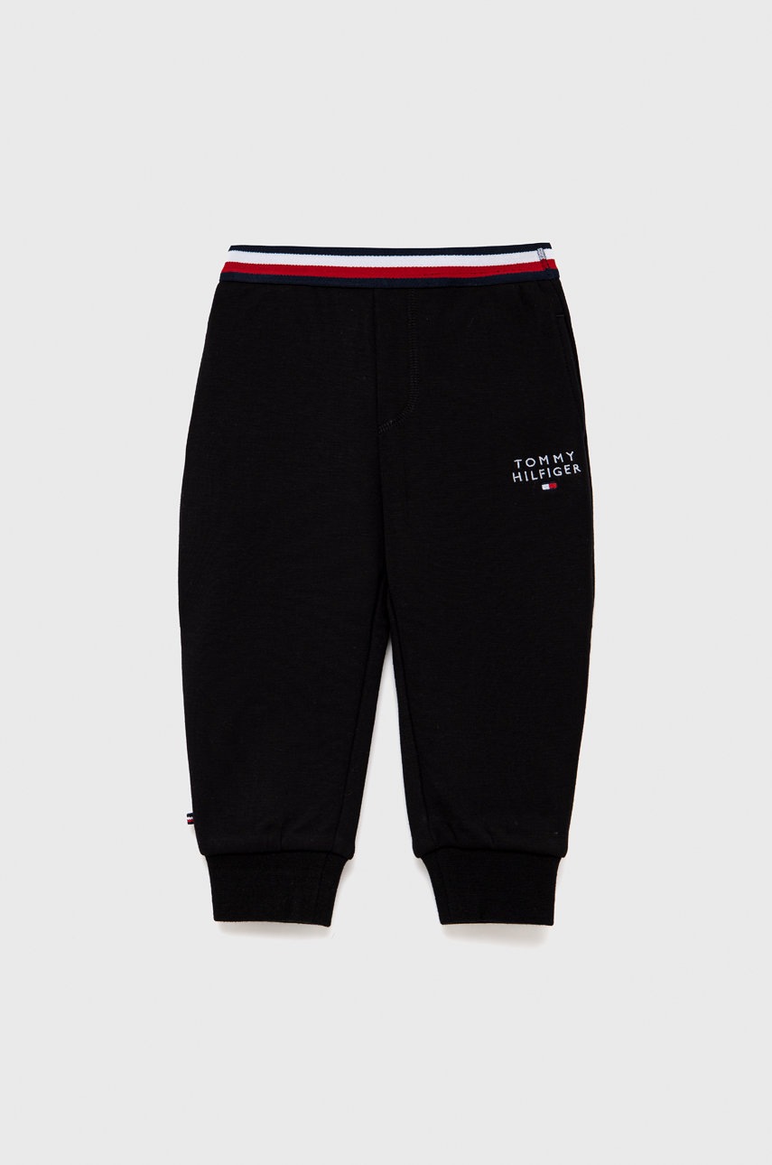 

Бебешки панталон Tommy Hilfiger в черно, Черен