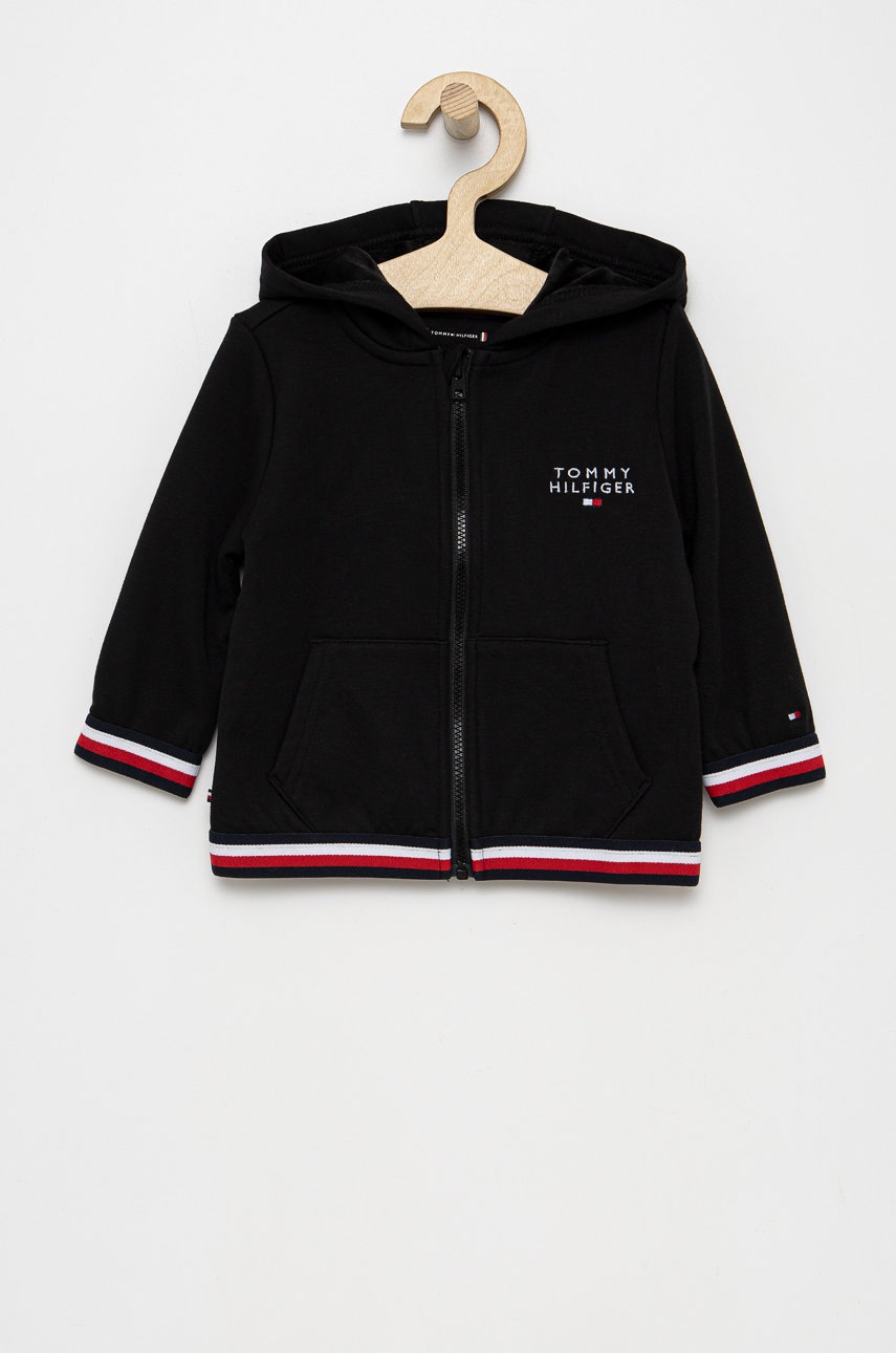 

Бебешки суичър Tommy Hilfiger в черно, Черен