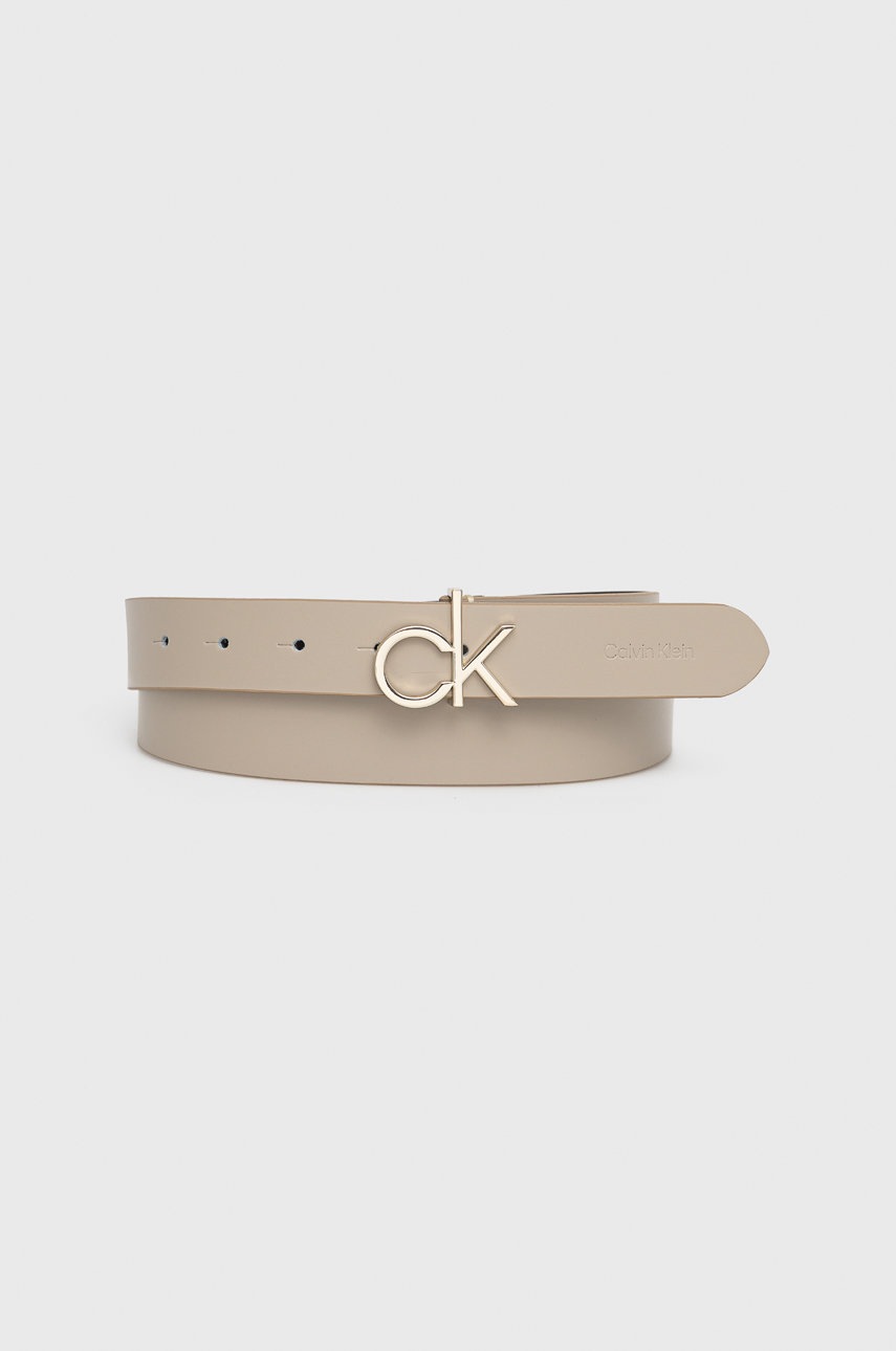 

Кожен колан Calvin Klein дамски в жълто, Бежов