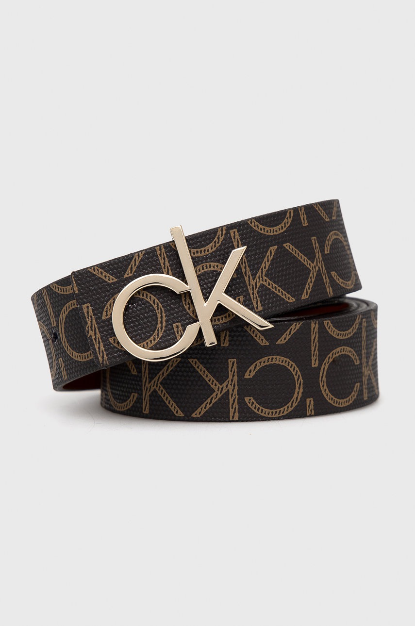 

Колан с две лица Calvin Klein дамски в кафяво, Кафяв