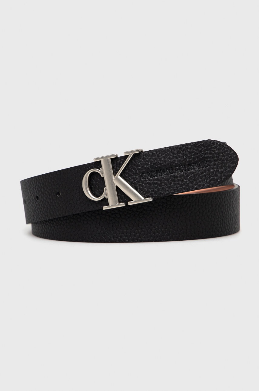 

Колан с две лица Calvin Klein Jeans дамски в черно, Черен