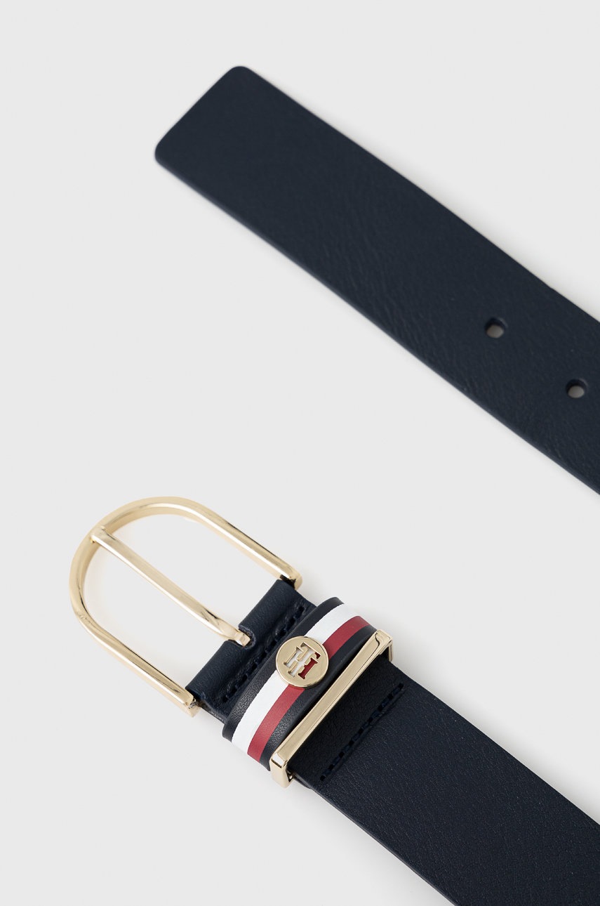 

Шкіряний ремінь Tommy Hilfiger жіночий колір синій