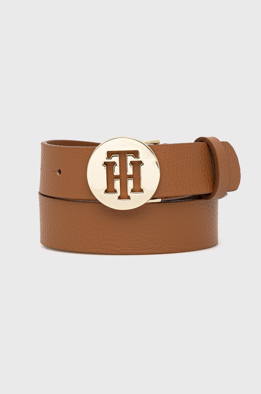 

Кожен колан Tommy Hilfiger дамски в кафяво, Кафяв