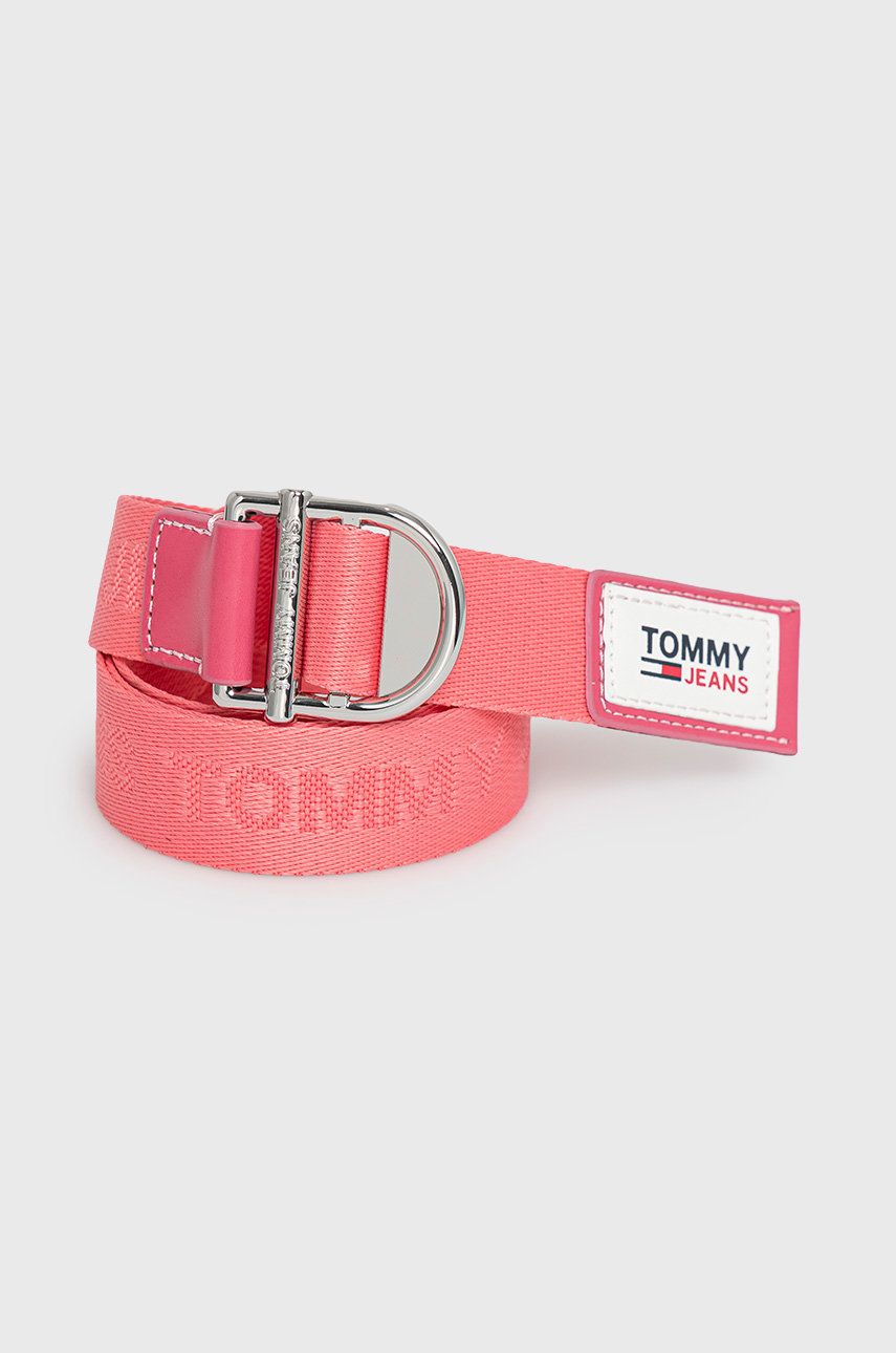 Tommy Jeans Curea femei, culoarea roz