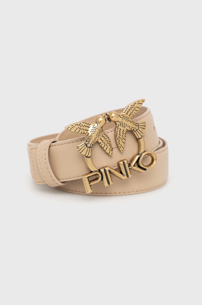 

Кожен колан Pinko дамски в бежово, Бежов