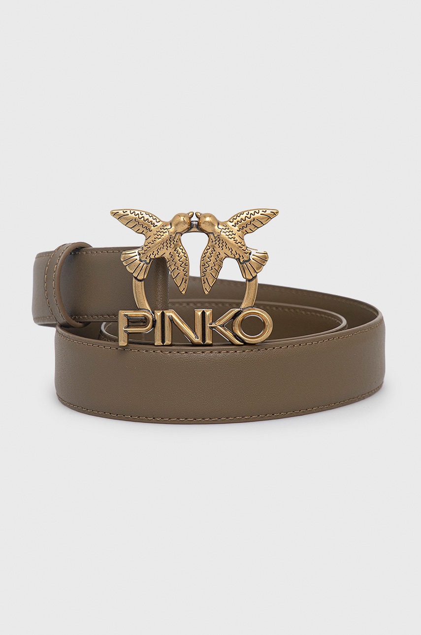 

Кожен колан Pinko дамски в кафяво, Кафяв