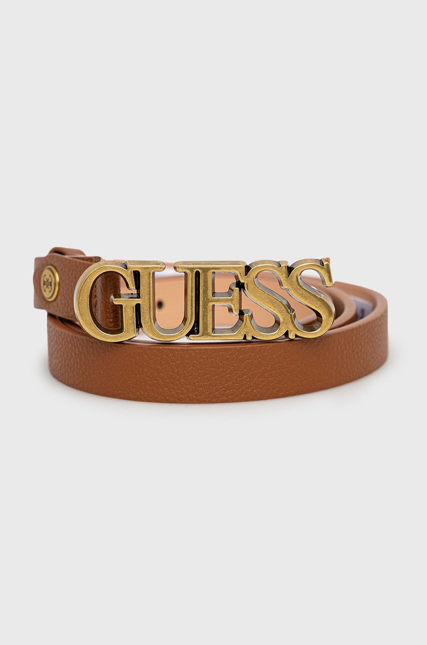 

Колан Guess дамски в кафяво, Кафяв