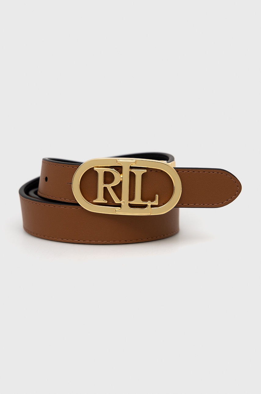 

Двосторонній шкіряний ремінь Lauren Ralph Lauren жіночий колір чорний