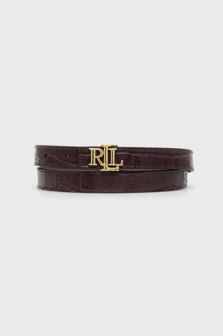 

Кожен колан с две лица Lauren Ralph Lauren дамски в бордо