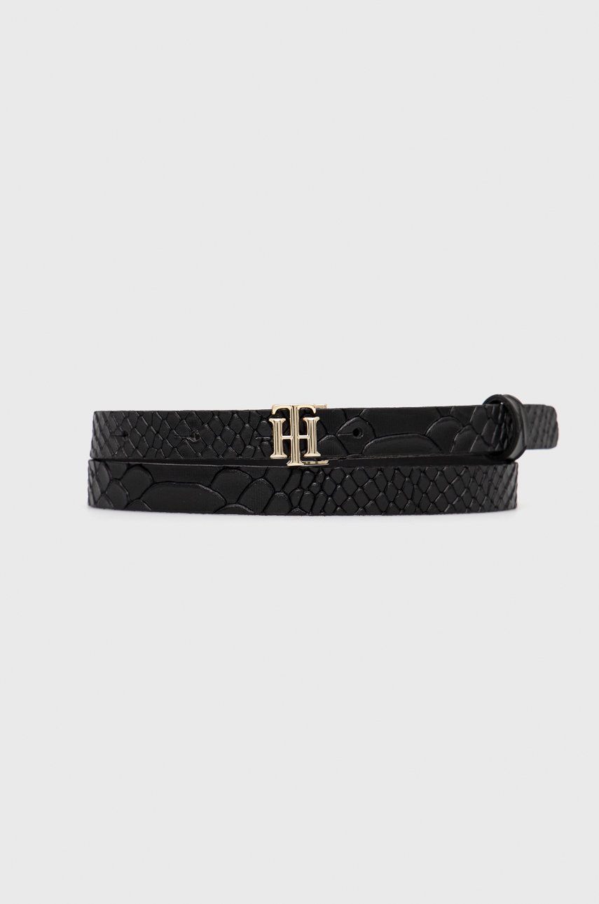 

Кожен колан Tommy Hilfiger дамски в черно, Черен
