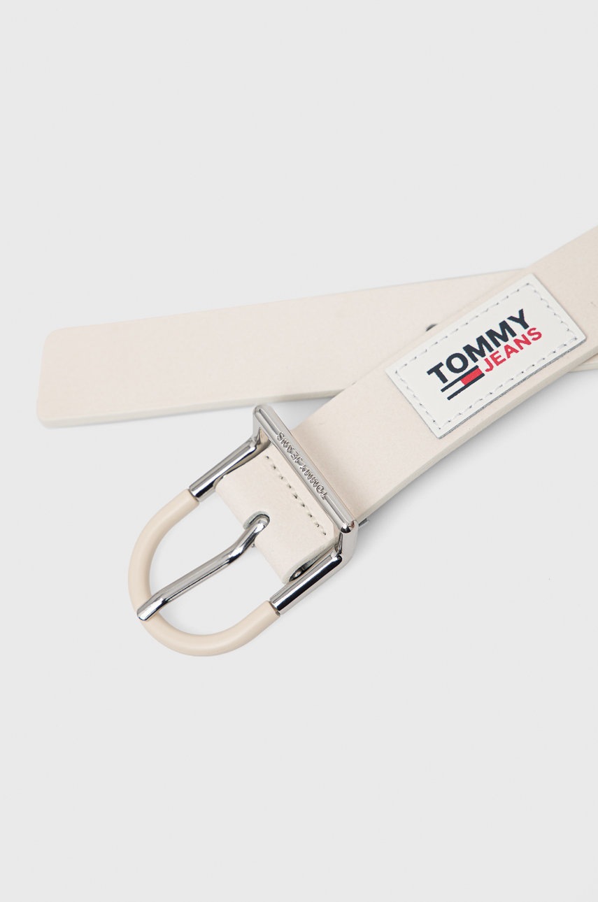 

Кожаный ремень Tommy Jeans женский цвет бежевый