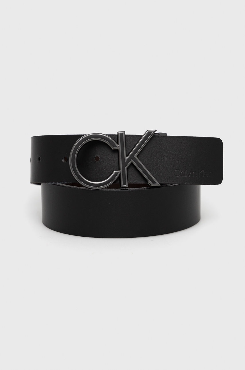

Кожен колан Calvin Klein мъжки в черно, Черен