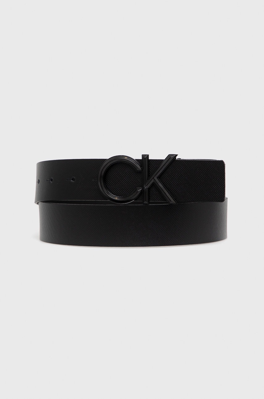 

Кожен колан Calvin Klein мъжки в черно, Черен