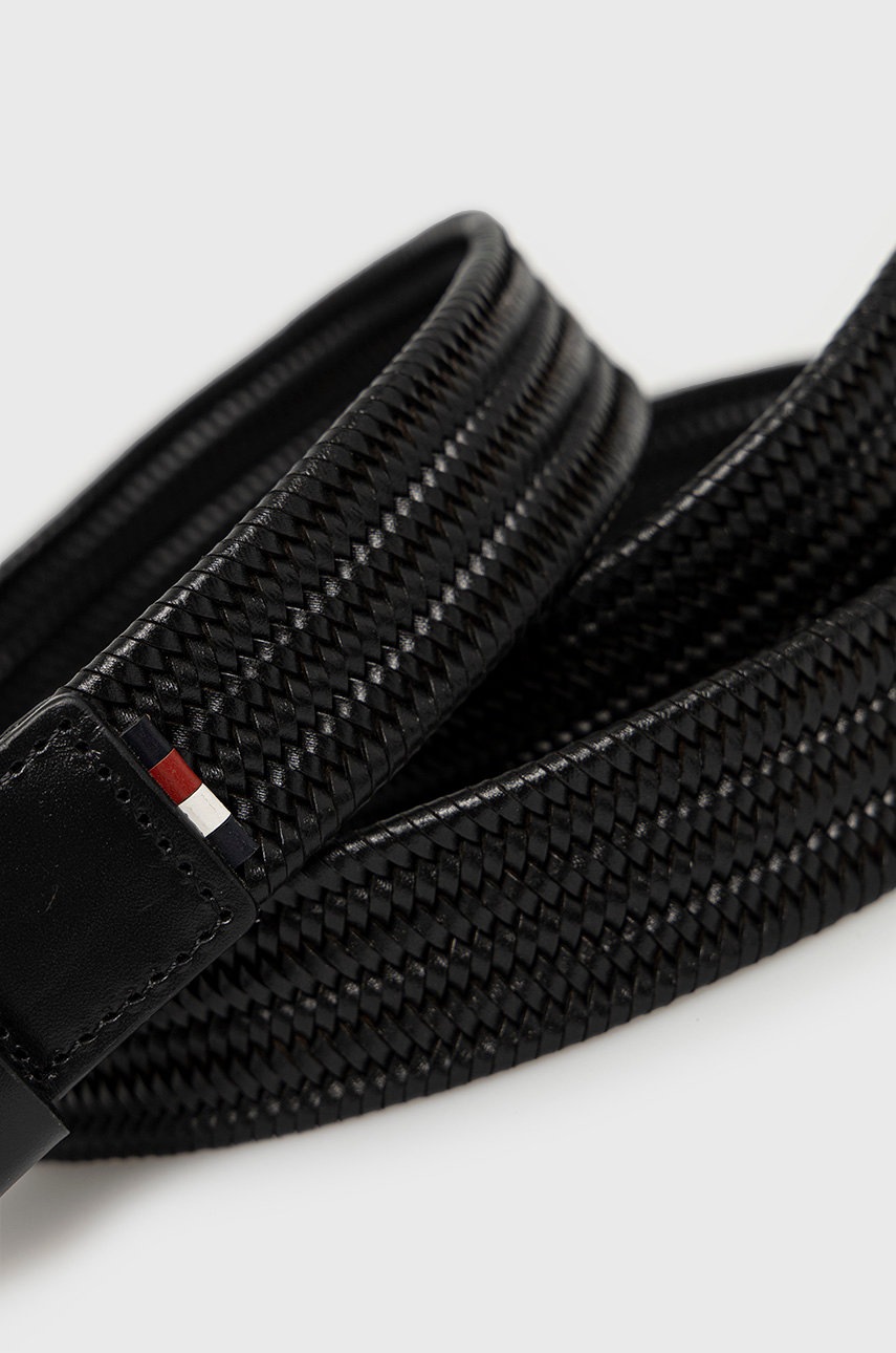 

Шкіряний ремінь Tommy Hilfiger чоловічий колір чорний