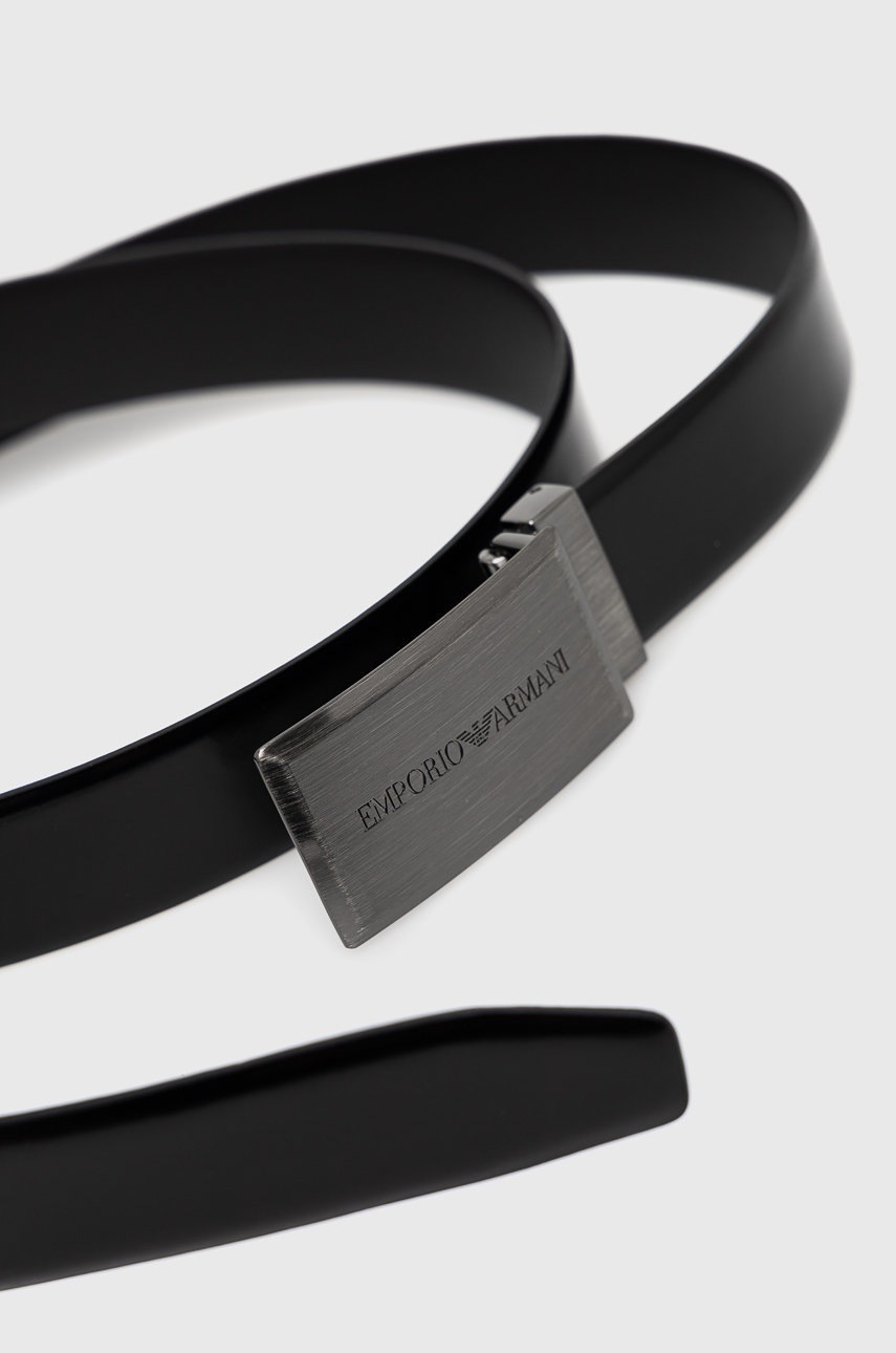 

Шкіряний ремінь Emporio Armani чоловічий колір чорний